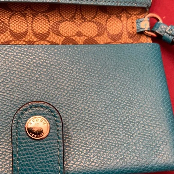 Coach Teal Wristlet Wallet - Picture 13 of 16